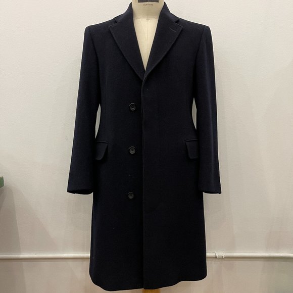 TM Lewin Chesterfield overcoat Navy size 36S - Picture 3 of 16